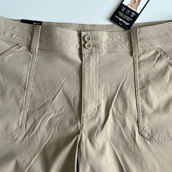 NWT Eddie Bauer Bermuda Short Rolled Hem Tan - Picture 7 of 12